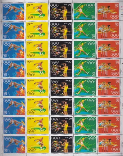 1991 USA Nr. 2271/2275 Olympische Spiele Barcelona Bogen mit 35 Werten postfrisch **