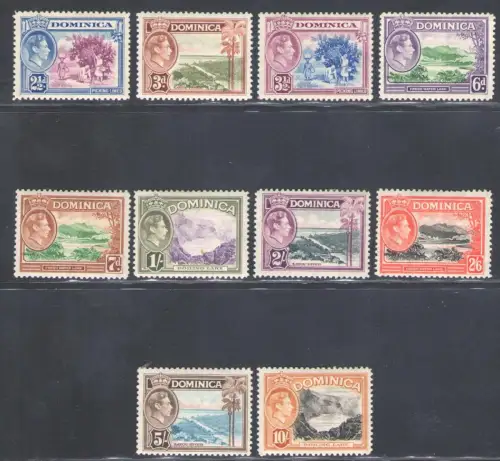 1938-47 Dominica - Stanley Gibbons Nr. 99/108a - MH*