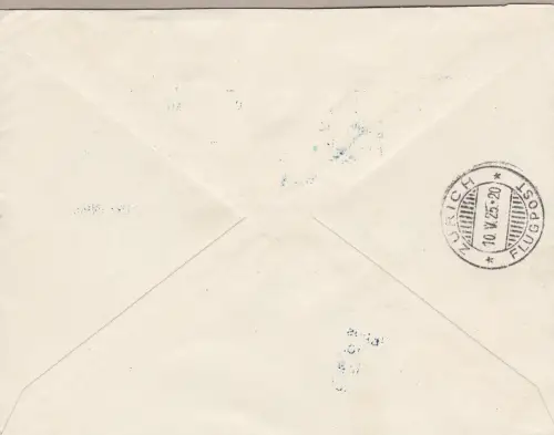 1925 SCHWEIZ, Flug Basel-Zürich Brief mit Sondervignette