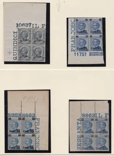 1924/25 ITALIEN KÖNIGREICH Nr. 175/182 komplette Serie in 4er Blöcken MNH/**