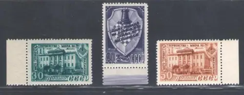 1948 RUSSLAND, Schachweltmeisterschaft, Nr. 1264/66, postfrisch**