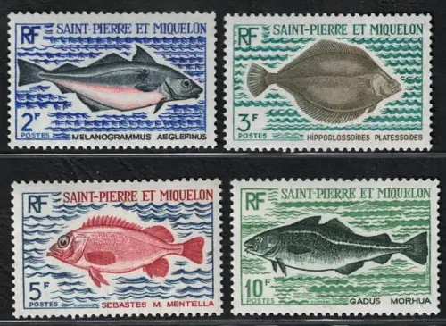 1972 Saint Pierre et Miquelon, Pesci Yvert n. 421/24, postfrisch**