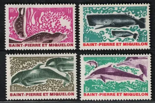 1969 Saint Pierre et Miquelon, Pesci Yvert n. 391/94, postfrisch**
