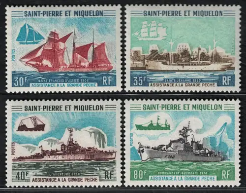 1971 Saint Pierre et Miquelon, Yvert # 410/13, Navi, postfrisch **