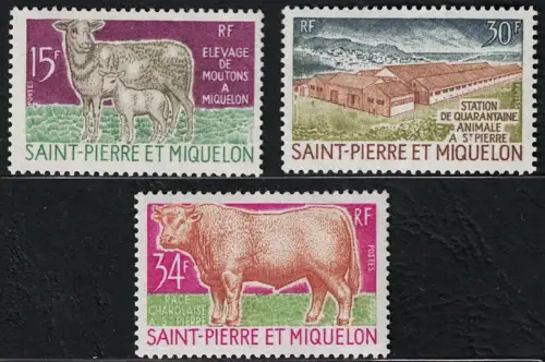 1970 Saint Pierre et Miquelon, Yvert # 407/09, Allevamenti, postfrisch **
