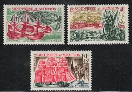 1969 Saint Pierre et Miquelon, Yvert # 395/97, Battelli, postfrisch **