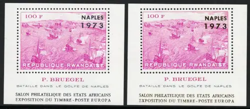 1973 Ruanda, Yvert Foglietti # 33/34, Afrikanische Kunst, postfrisch **