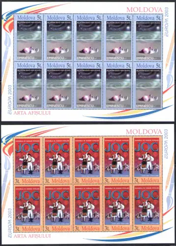 2003 EUROPA CEPT Moldawien, Nr. 2 Kleinblätter, Plakatkunst - postfrisch **