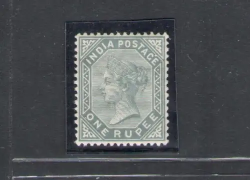 1882-90 Indien - Stanley Gibbson Nr. 101 - 1 r. slate, Effige Vittoria - MH*