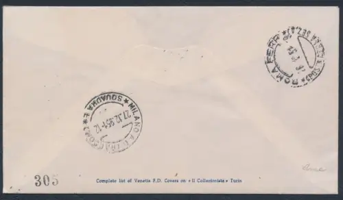 1951 Vatikan, Luftpost Nr. 20/21, Graziano Venetia, Nr. 125 per Milano