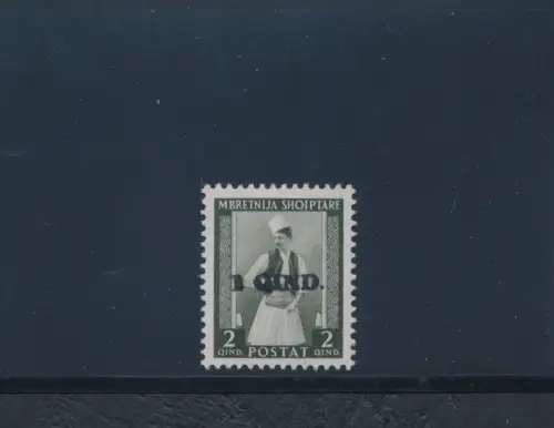 1942 ALBANIEN, Italienische Besetzung, Doppelaufdruck Nr. 37a, postfrisch**