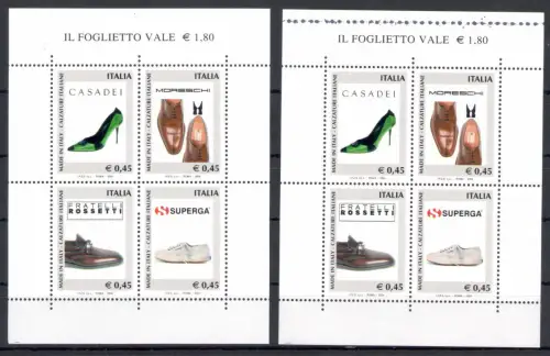 2004 Italien, Schuhe Blatt Nr. 38, schwarze Linie, postfrisch **