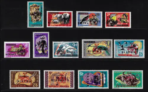 1968 Biafra, Briefmarken Nigeria überdruckt, Nr. 9/21 - MNH**