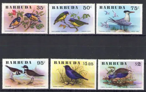 1976 Barbuda, Vögel - Yvert Nr. 251-56 - 6 Werte - postfrisch **