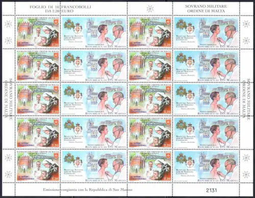 2006 Smom, 10er Kleinbogen, Gemeinschaftsausgabe mit San Marino - postfrisch **