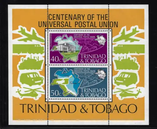 1974 Trinidad und Tobago - Foglietto Upu, Yvert Nr. 12, postfrisch **