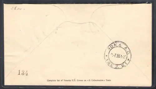 1951 REPUBBLICA - Triennale di Milano n. 666/667 VENEDIG EINGESCHRIEBEN REISEN