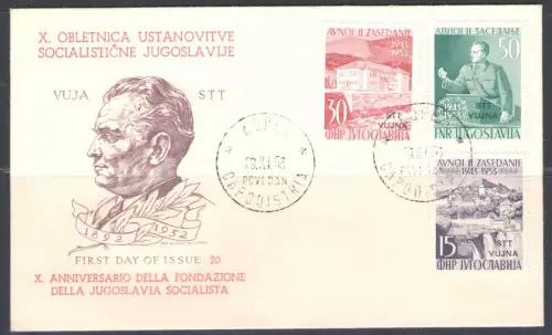 1953 Triest B - Parlament Jaice Nr. 95/97, FDC, Nicht gereist