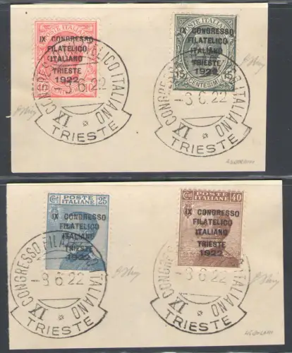 1922 Italien - Königreich, Kongress von Triest, gebraucht auf Fragment