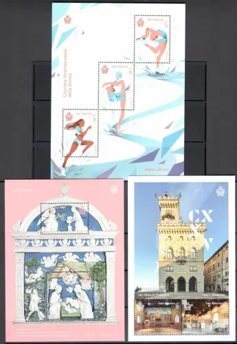 2019 San Marino, kompletter Jahrgang 21 Werte + 6 Zettel, postfrisch **