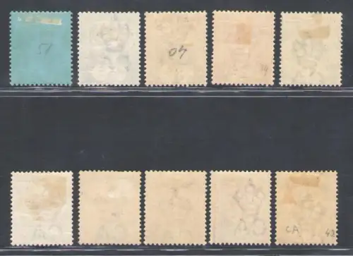 1891-01 British Honduras, Stanley Gibbons n. 51/61 - MH*