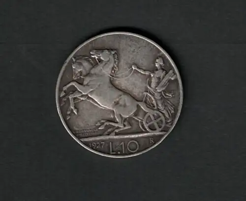 1927 Vittorio Emanuele III - 2 Lire Silber - MB