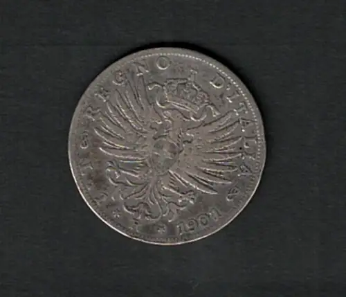 1901 Vittorio Emanuele III - Adler mit Schild Savoyen - 1 Lira Silber - MB