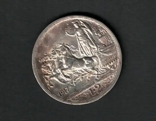 1917 Vittorio Emanuele III - 2 Lire Silber - Quadriga Briosa, BB++