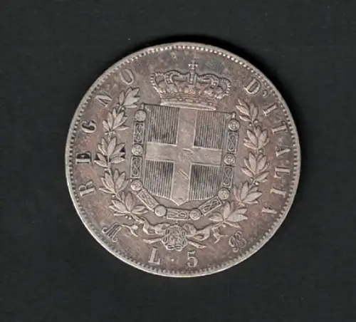 1874 Vittorio Emanuele II - 5 Lire Silber - BB