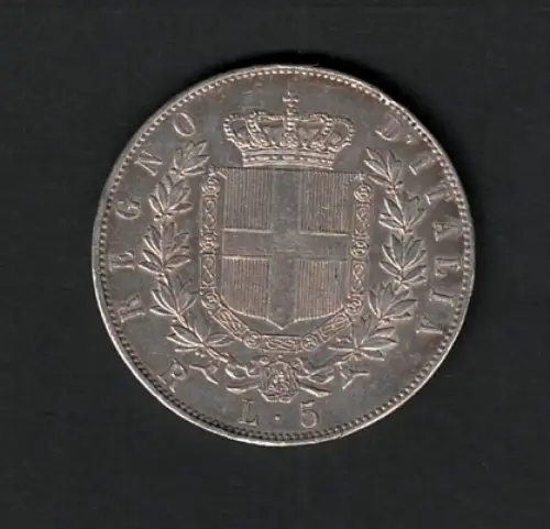 1876 Vittorio Emanuele II - 5 Lire Silber - BB