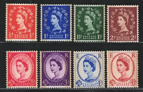 1959 Großbritannien - Elizabeth 2 Phosphorbänder SG # 599/09 - POSTFRISCH **