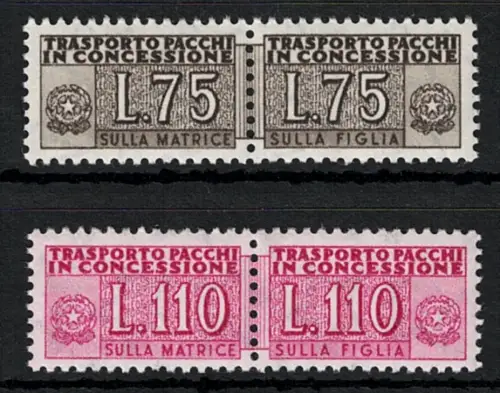 1955 Italien - Pakete in Konzession, filigrane Sterne 2 Werte Nr. 11-12 - postfrisch **