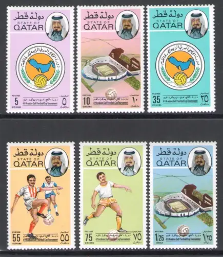 1976 QATAR, SG Nr. 586/91 - Fußball - postfrisch **
