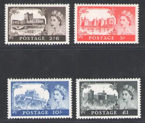 1955-58 Großbritannien - Castelli De La Rue, SG Nr. 536a/539a - postfrisch**