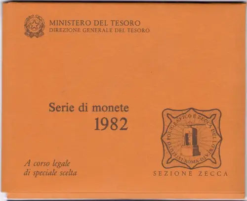 1982 Italien, Divisionsmünze, kompletter Jahrgang, FDC