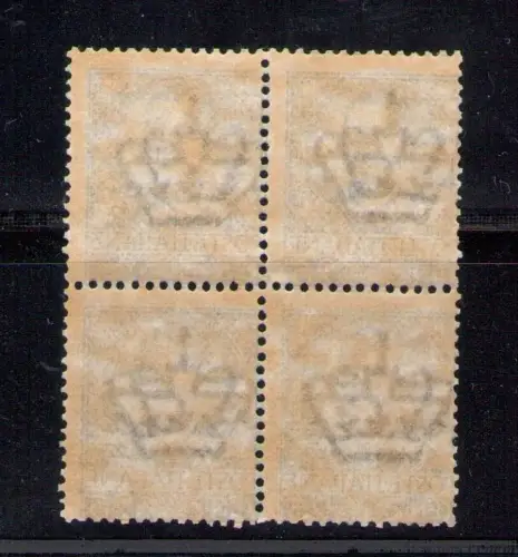 1901 KÖNIGREICH - Vittorio Emanuele III - 25 Cent Floral im Viererblock, mittelmäßige Zentrierung, Nr. 73 MNH **