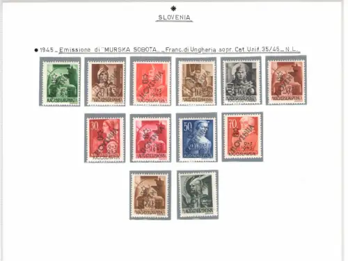 1945 SLOVENIA,SLOWENIEN - Nr. 1/46+7a+34A (Certicato-Expertise Raybaudi - good condition) Ljubljana überdruckt 48 Werte MNH**