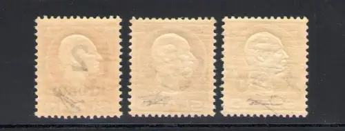 1924-26 ISLAND, Briefmarken von 1911/12 mit Neuwert überdruckt, 2 Val Nr. 121/122 MNH ** Zertifikat De Simoni