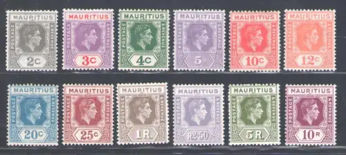 1938-49 MAURITIUS, Stanley Gibbons Nr. 252/63a - Komplette Serie - MH*