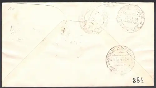 1949 TRIEST A - Biennale von Venedig auf venezianischem Umschlag Nr. 8 Einschreiben für Italien