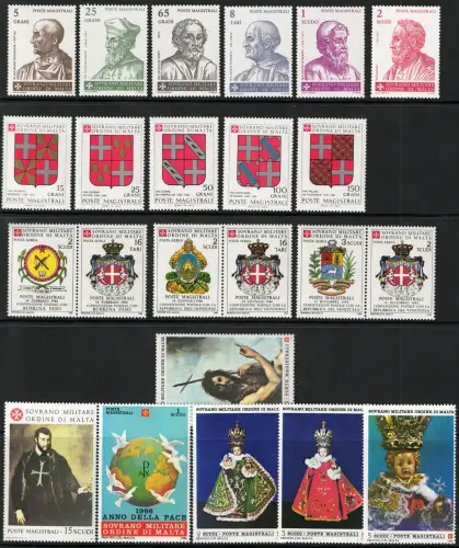 1986 Smom, kompletter Jahrgang 23 Werte + 2 Zettel - postfrisch **