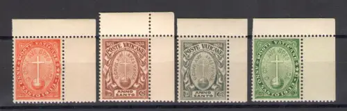 1933 Vatikan, Heiliges Jahr Bogenwinkel Nr. 15/18, 4 Werte postfrisch **