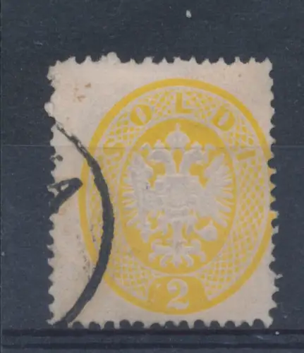 1863 LOMBARDO VENETO, Nr. 36 - 2 gelbes Geld gezähnt 14, gebraucht - gebraucht