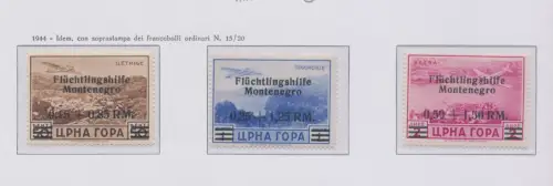 1944 Montenegro, Deutsche Besetzung, Briefmarken Montenegro (Ausgabe Cettigne) überdruckt, Luftpost A6/A8 postfrisch**