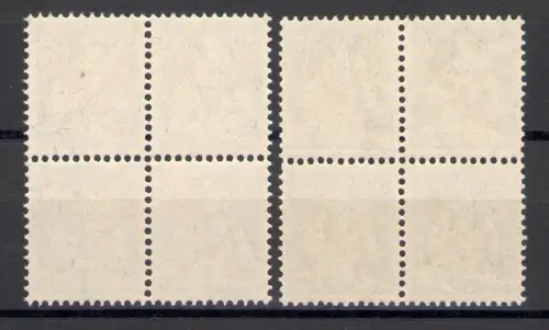 1919 Schweiz, Luftpost, Vierblöcke A1/A2, ORIGINAL- UND VOLLGUMMI, perfekt - postfrisch** - Garantiezertifikat Philatelie De Simoni