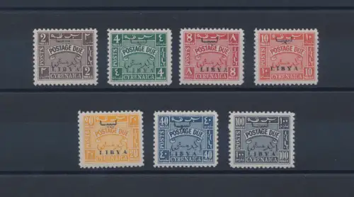 1951 LIBYEN Ausgabe für die CIRENAIKA, Steuern Nr. 1-7 - MNH **