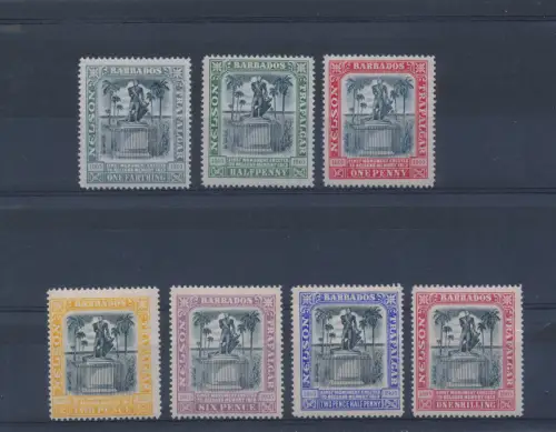 1906 BARBADOS, Nelson Centenary, SG. 145/151, MLH*