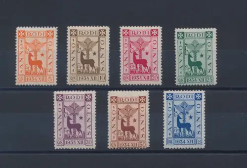 1935 ÄGÄIS, Nr. 91/97, Heiliges Jahr, 7 Werte ohne 5 Lire, MLH*