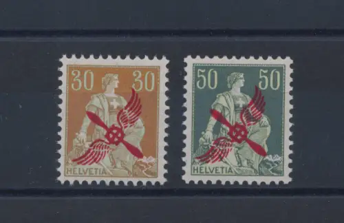 1919 Schweiz, Luftpost, A1/A2, ORIGINAL- UND VOLLGUMMI, einwandfrei - postfrisch** - Bolaffi Zertifikat