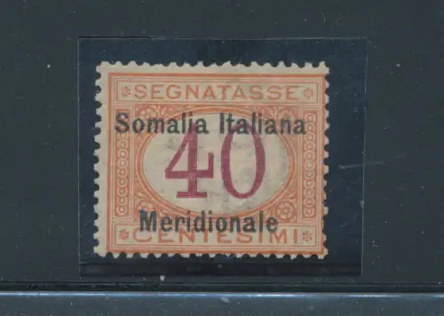 1906 SOMALIA, Steuermarken, 40 Cent karminorange, Nr. 5, postfrisch** - Signiert Sorani